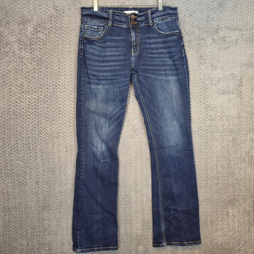 BKE Victoria Mid Rise Bootcut Jeans Dark Wash Blue 31 x 33.5 Universal Fit